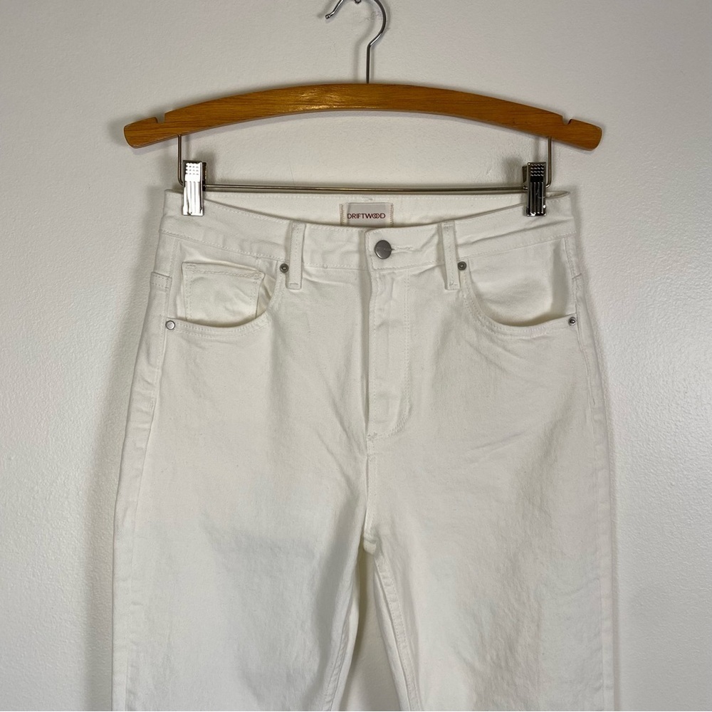 Driftwood Stella Jeans Womens 27" x 29" White High Rise Straight Leg Ankle Boho - Picture 6 of 13